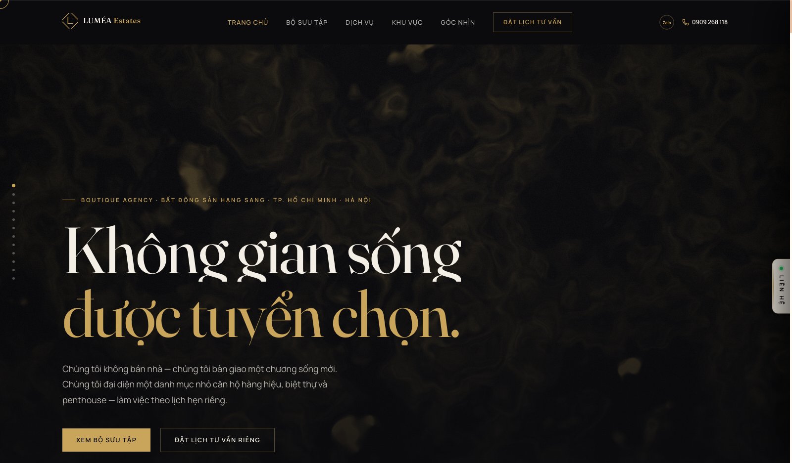 Giao diện mẫu web bất động sản